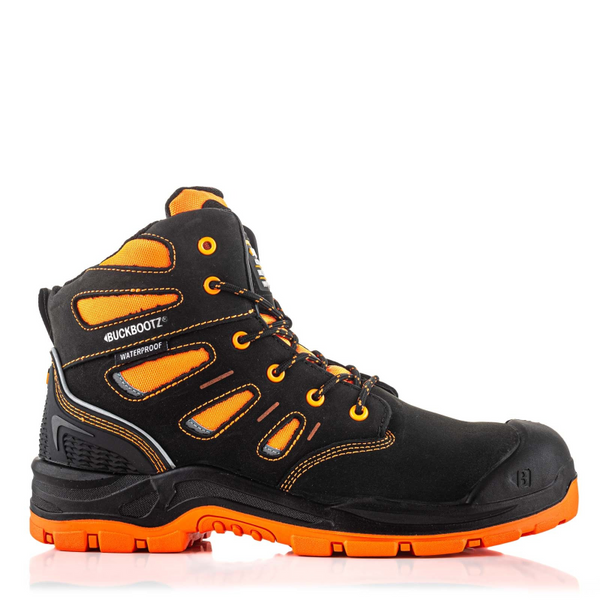 BuckBootz Schoen BVIZ2 Hoog S3 + KN Zwart/Oranje - Zwart/Oranje BVIZ2OR