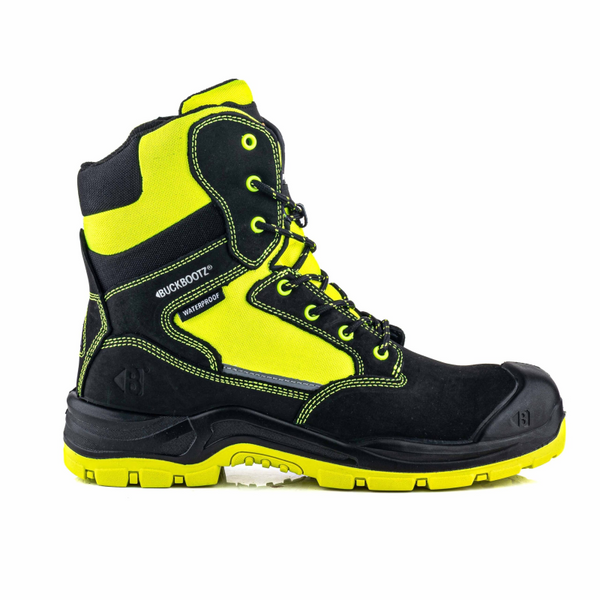 BuckBootz Schoen BVIZ1 Hoog S7S + KN Zwart/Geel - Zwart/Geel BVIZ1YL