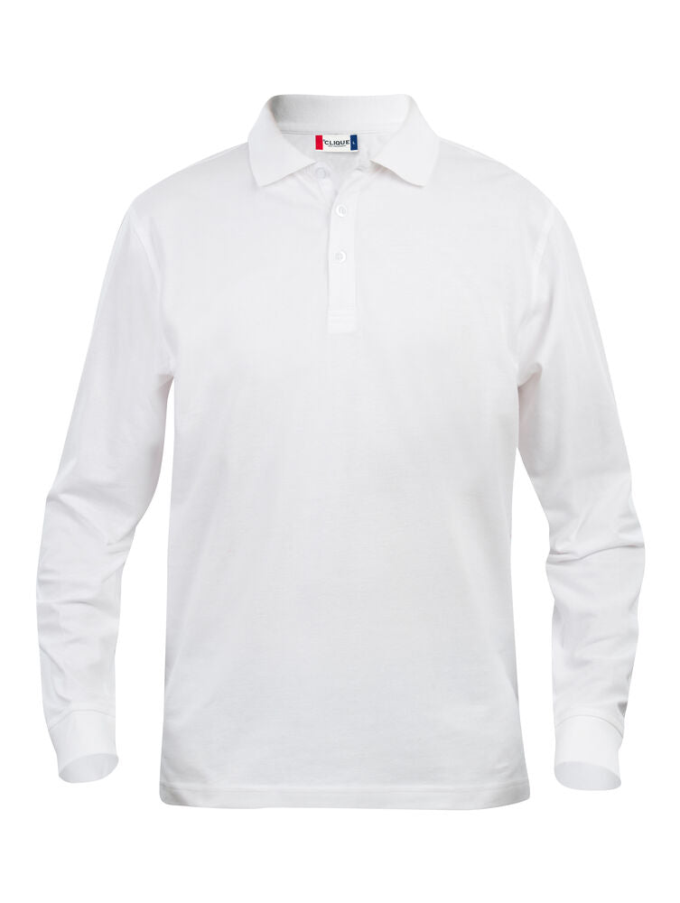 Clique Basic Polo L/S Junior - Wit