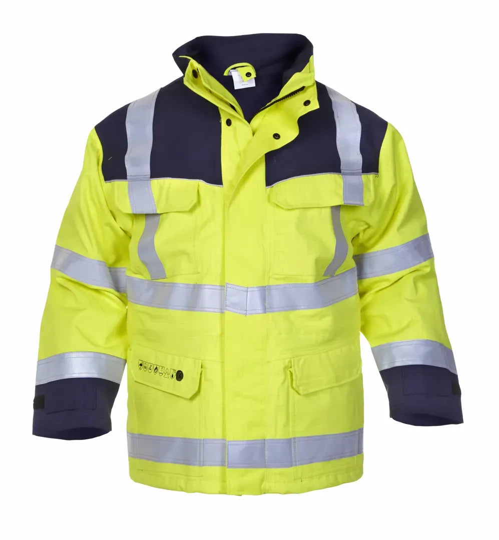 Multinorm Parka Milaan (art. 043401), fluor geel - marine