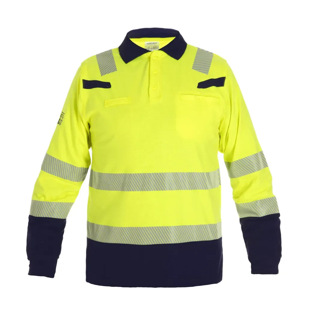 FR AST Polo Marbella, fluor geel - marine