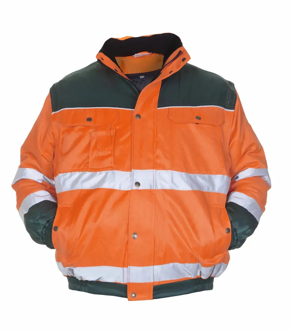 EN 20471 Pilotjack Leeds, fluor oranje - groen