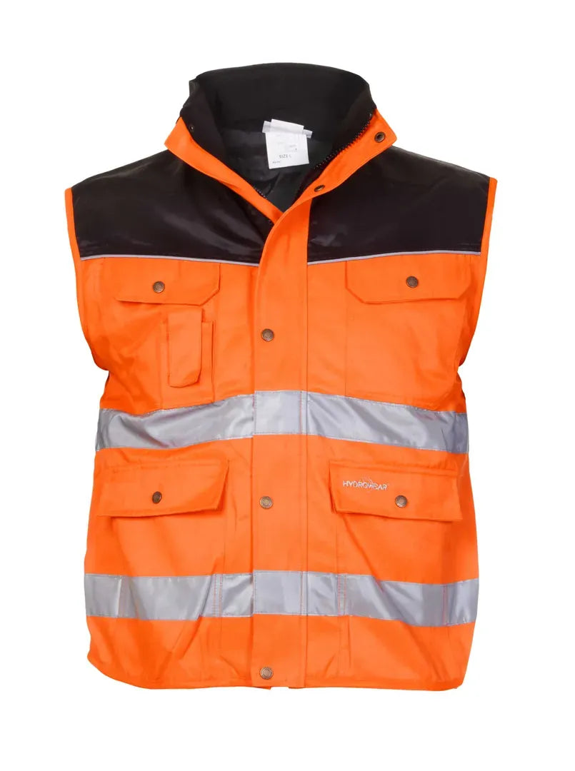 EN 20471 Bodywarmer Hoorn, fluor oranje - zwart
