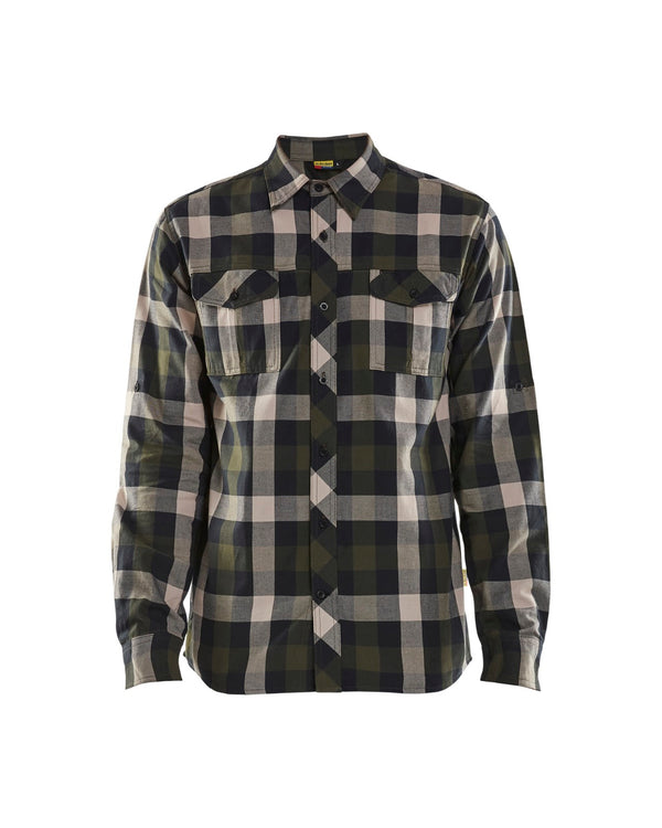 3299 Overhemd flanel - Groen/Zwart