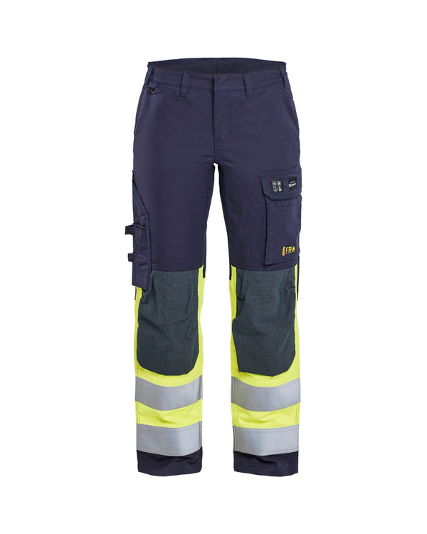 7187 Dames Multinorm werkbroek stretch Inherent - Marine/High Vis Geel