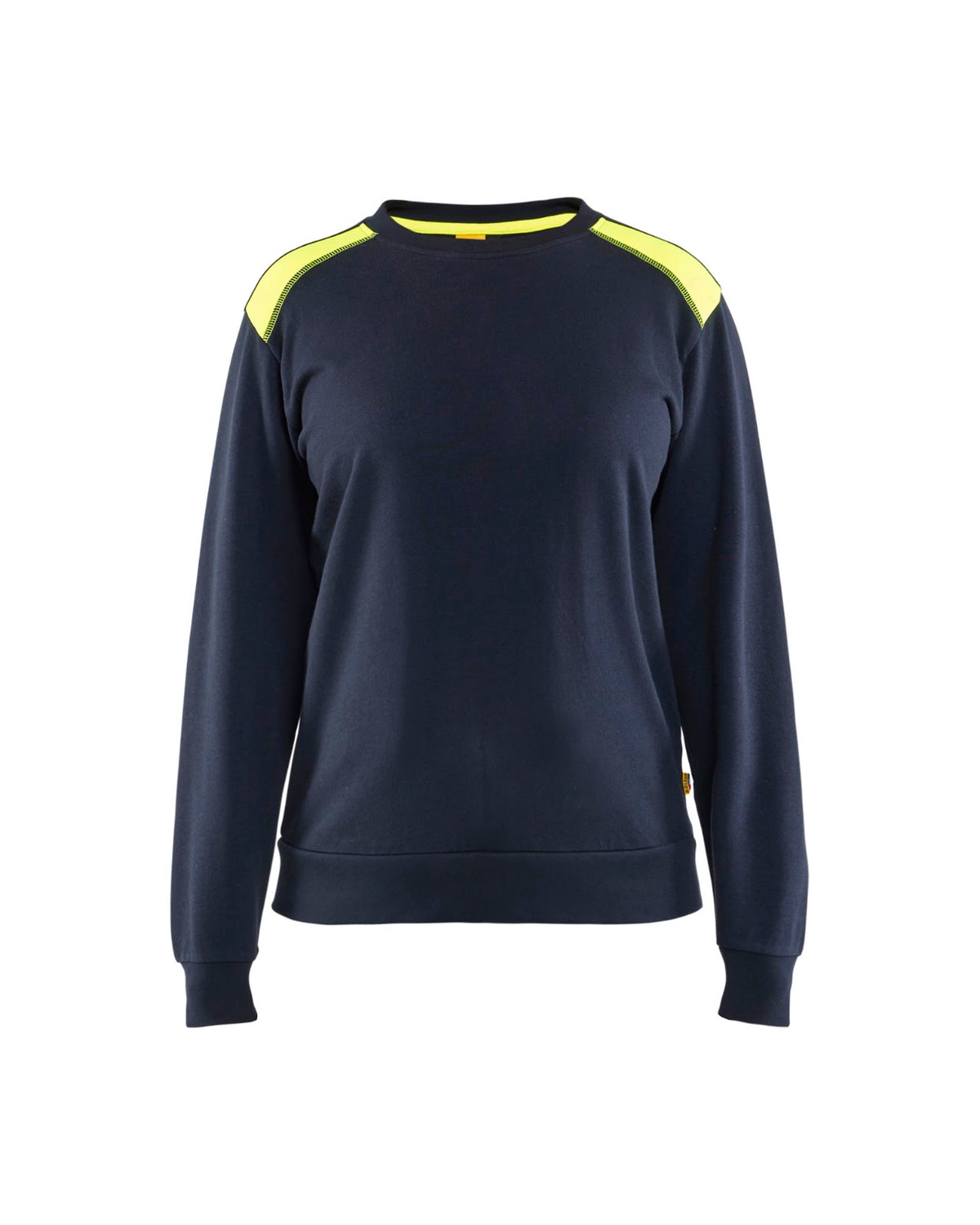 3408 Dames Sweatshirt bi-colour - Donker marineblauw/High Vis Geel