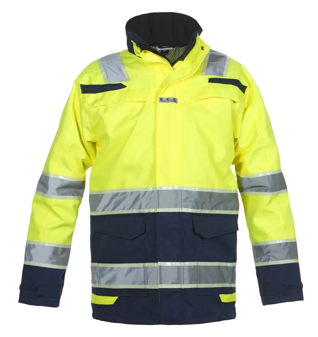 EN 20471 Parka Italie, fluor geel - marine