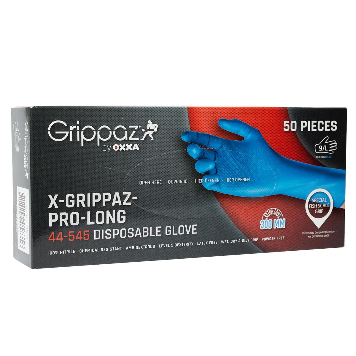 X-Grippaz-Pro-Long 44-545 handschoen - blauw