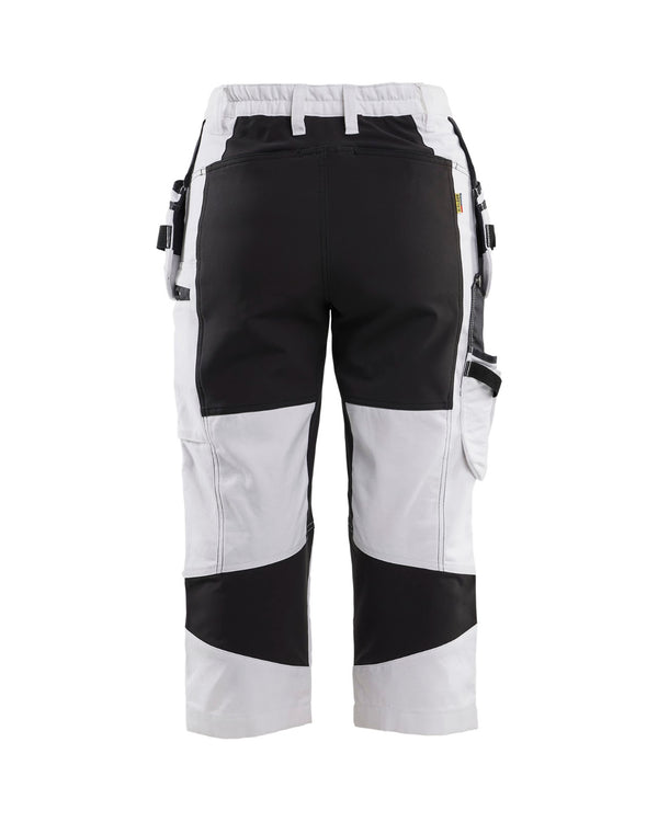 7109 Dames Schilderspiraatbroek met stretch - Wit/zwart