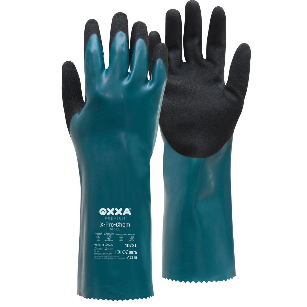 X-Pro-Chem 51-900 handschoen - zwart/groen