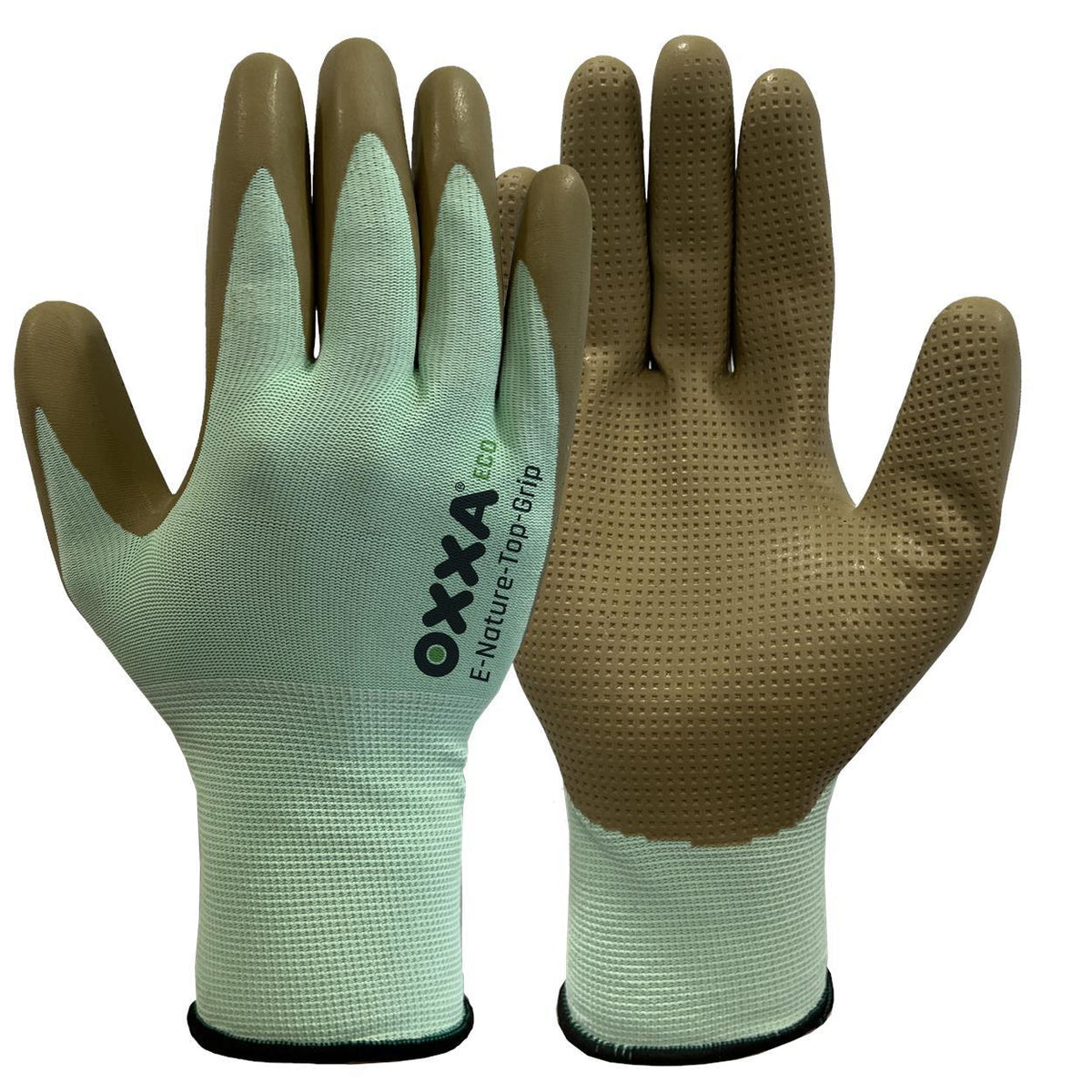 E-Nature-Top-Grip 52-050 handschoen - Olijfgroen/flessengroen