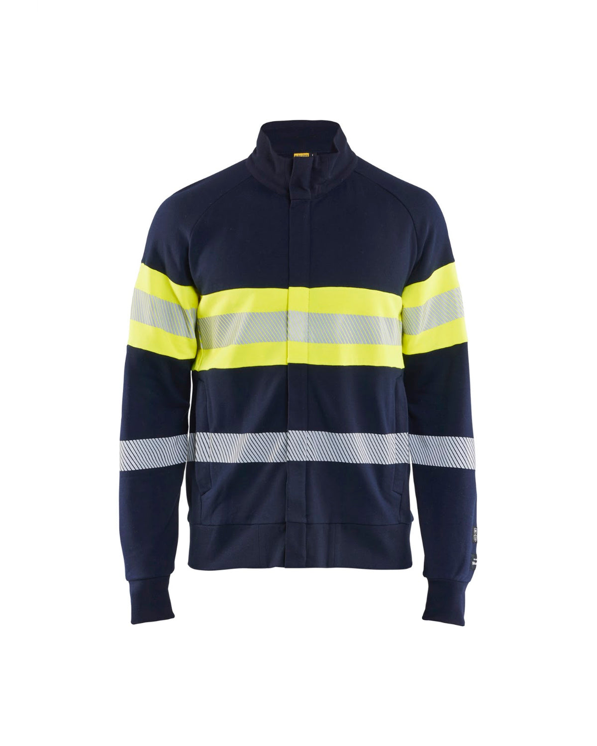 3462 Multinorm Sweatshirt met rits Inherent - Marine/High Vis Geel