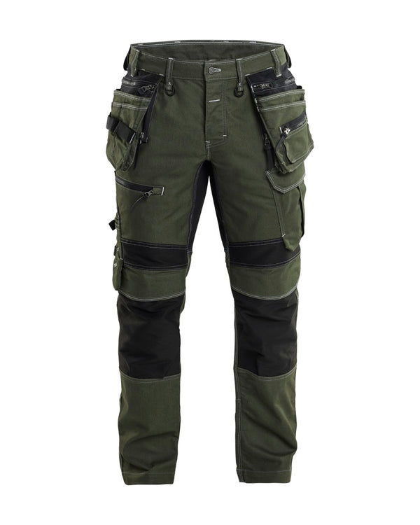 1990 Werkbroek denim stretch X1900 - Donker herfstgroen/Zwart
