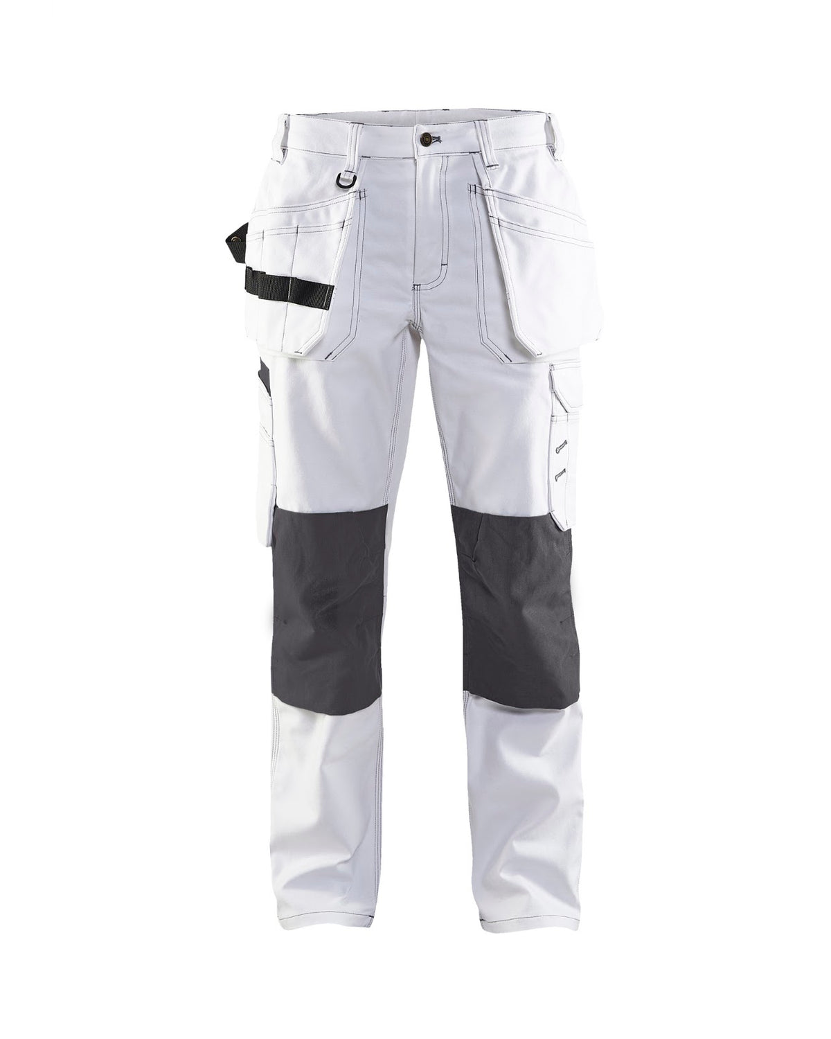 7131 Dames Schildersbroek met gereedschapszakken - Wit/Donkergrijs