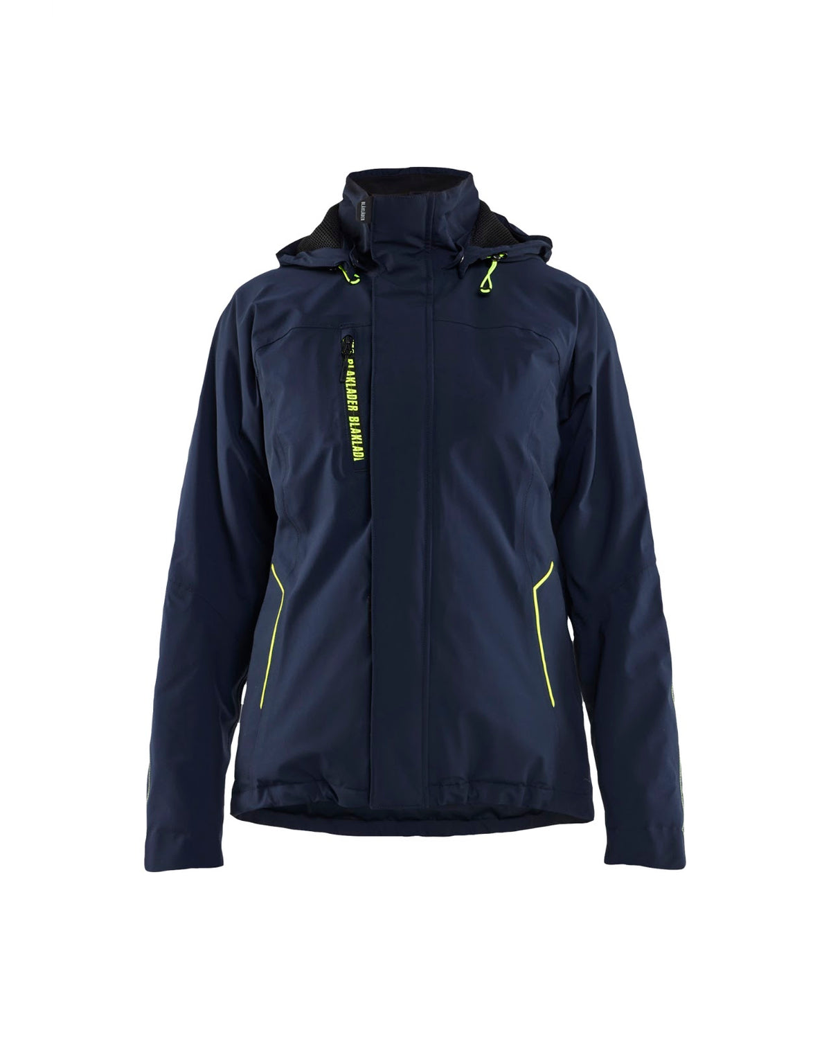 4408 Dames Lichtgewicht winterjas 4-weg stretch - Donker marineblauw/High Vis Geel