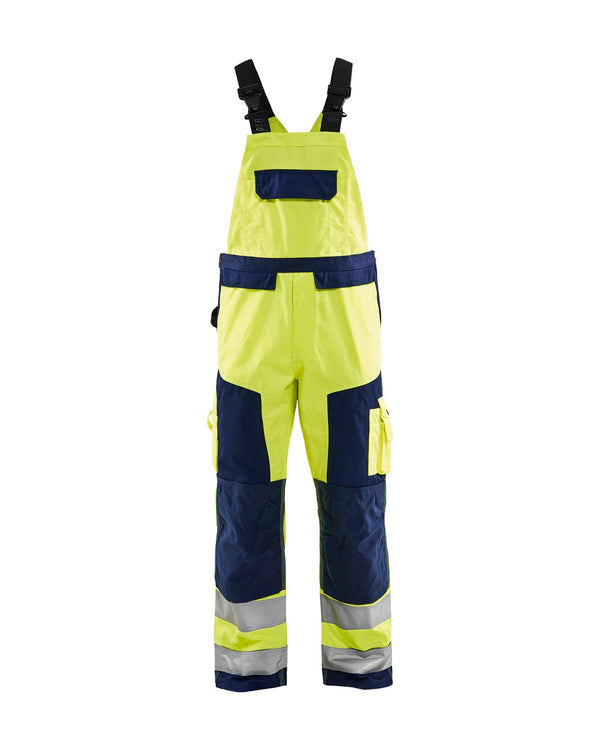 2660 High Vis Bretelbroek - High Vis Geel/Marineblauw