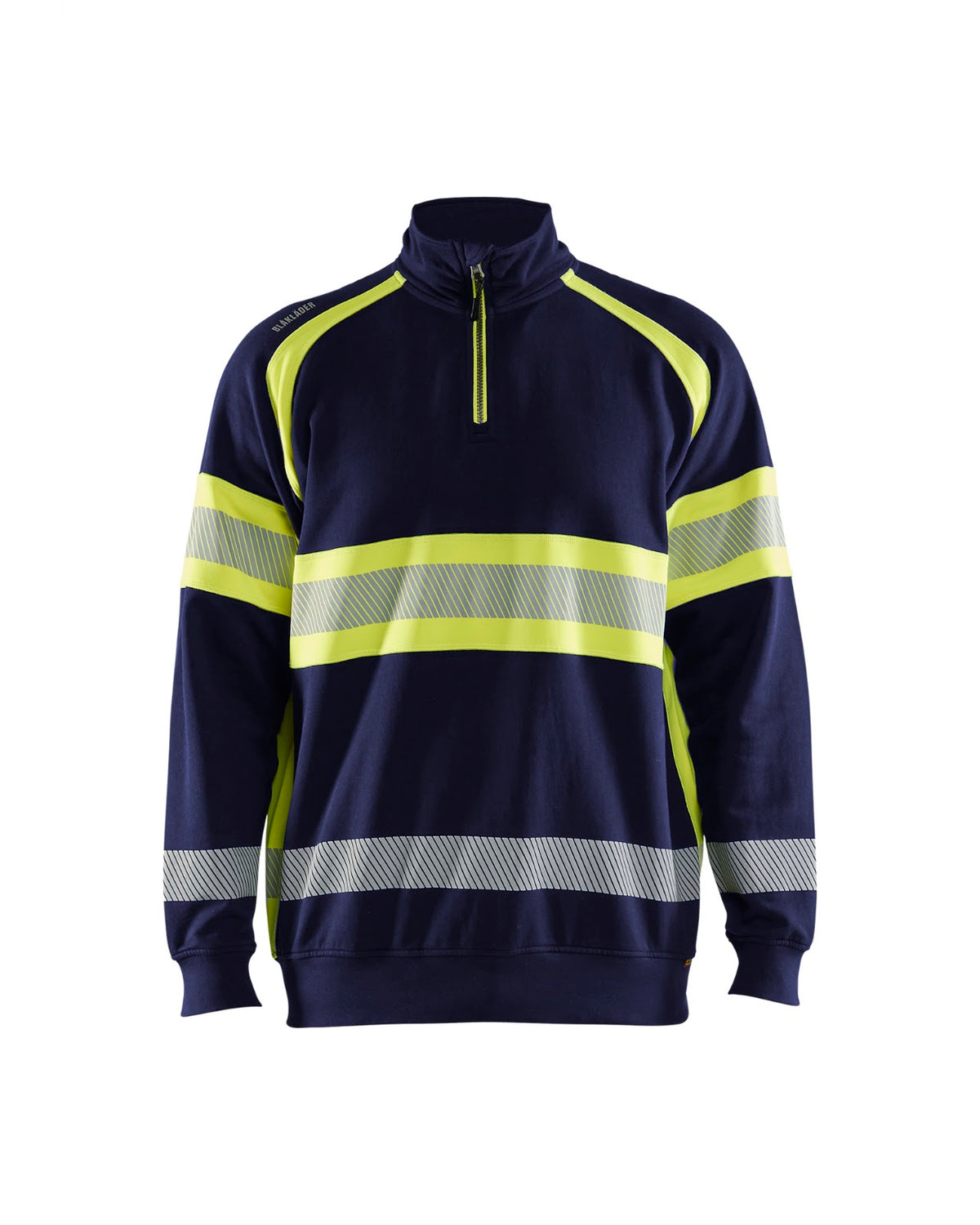 3553 Sweatshirt met halve rits High Vis - Marine/High Vis Geel