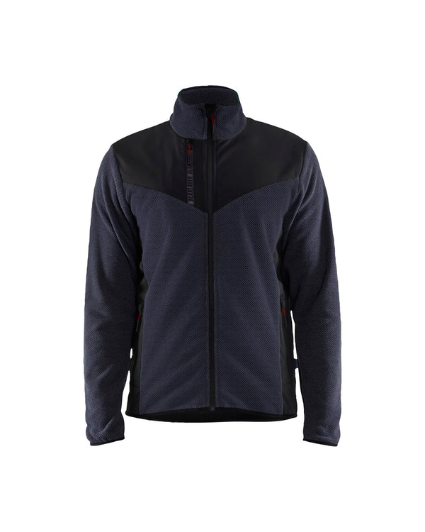 5942 Gebreid vest met softshell - Donker marineblauw/Zwart