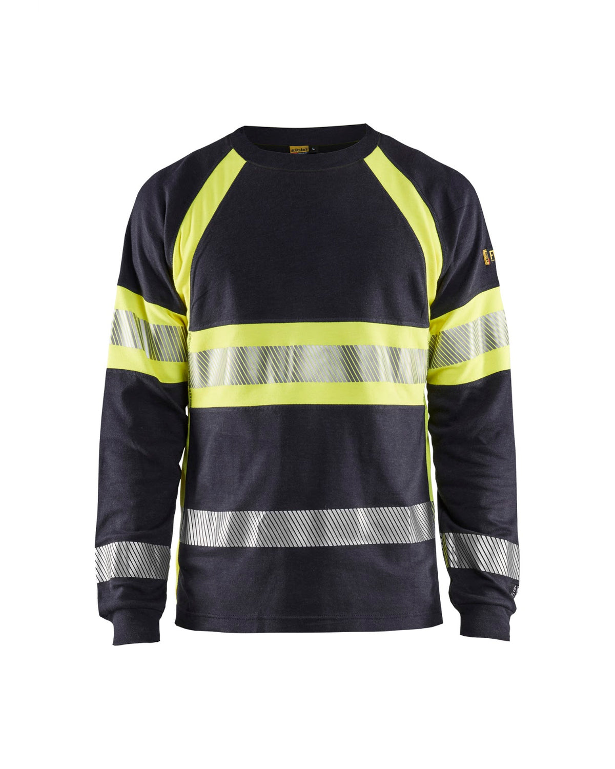 3484 Multinorm T-shirt lange mouwen Inherent - Marine/High Vis Geel