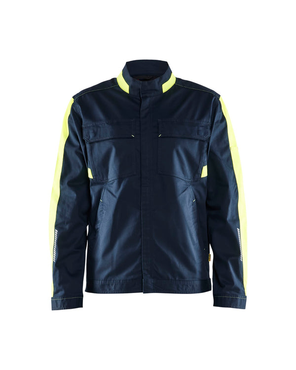 4444 Industrie jack stretch - Donker marineblauw/High Vis Geel