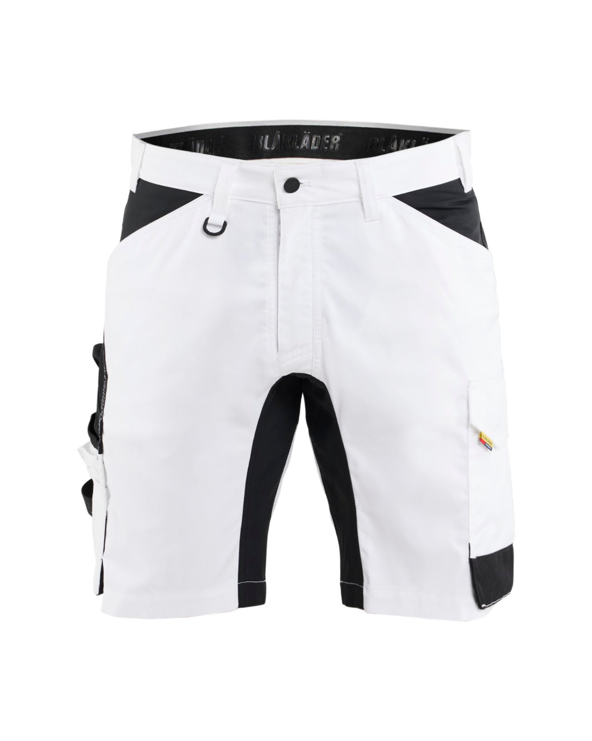 1773 Schildersshort met stretch - Wit/zwart