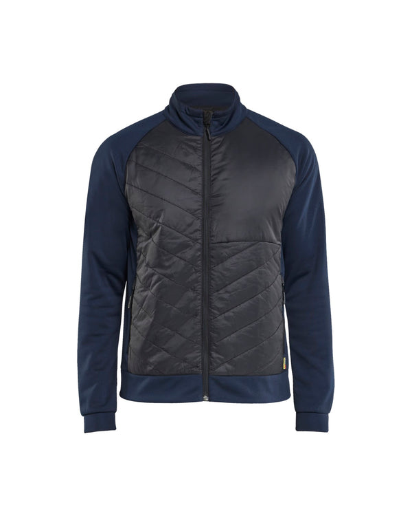 3418 Hybride sweatshirt met rits - Donker marineblauw/Zwart
