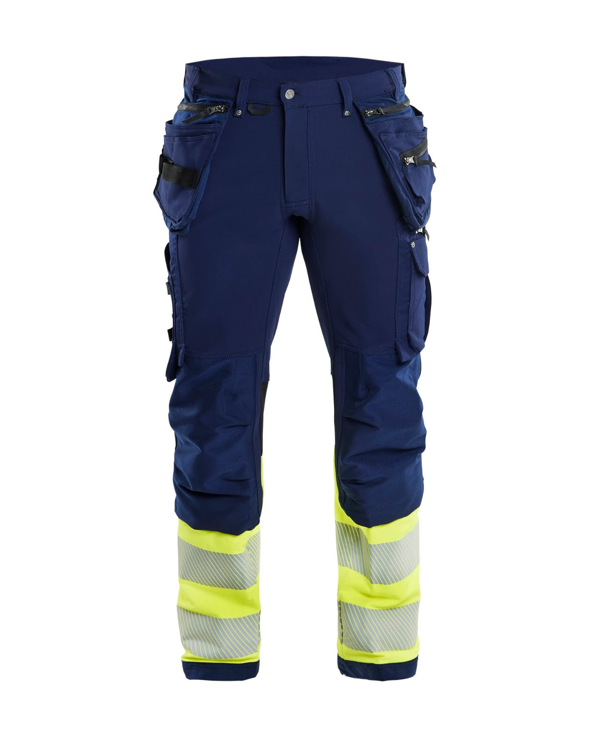 1993 High Vis werkbroek 4-weg-stretch met gereedschapszakken - Marine/High Vis Geel