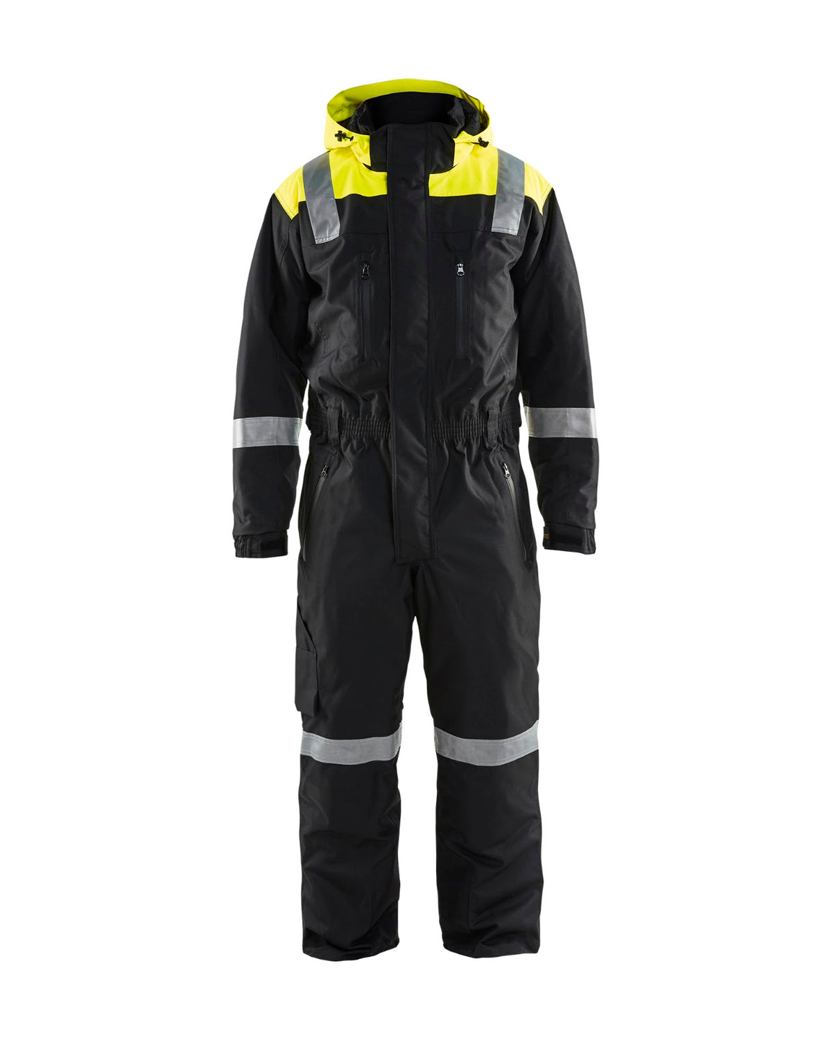 6787 Winteroverall afneembare capuchon - Zwart/High Vis Geel