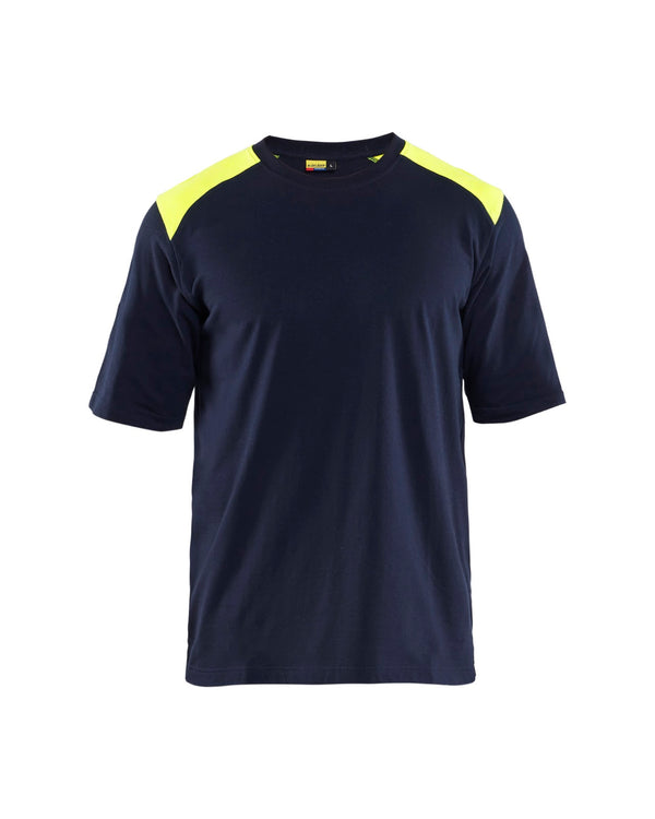 3476 Vlamvertragend T-shirt Inherent - Marine/High Vis Geel