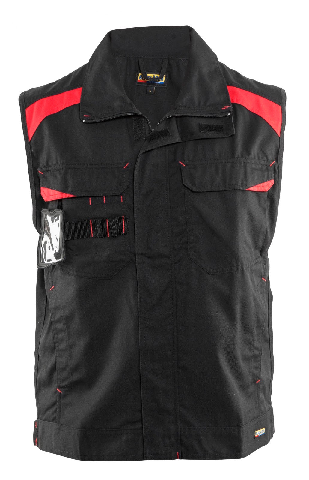3164 Industrie Werkvest. ongevoerd - Zwart/Rood