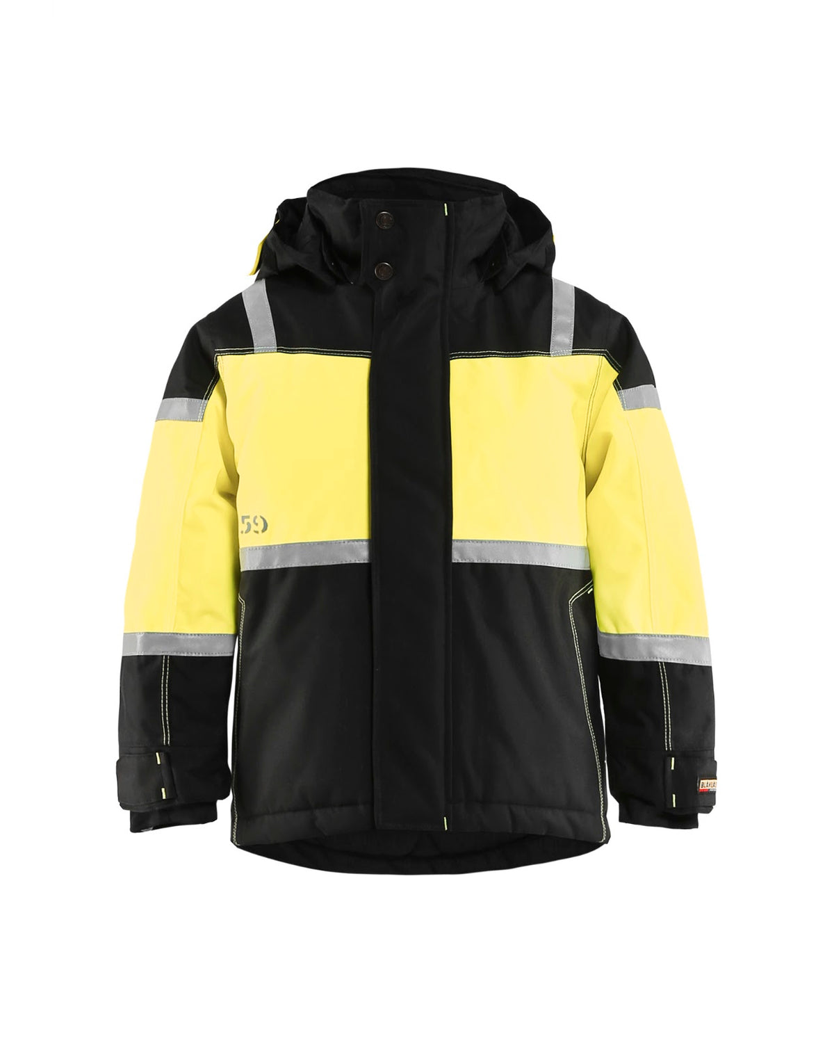 4858 Kids Winterjas - Zwart/High Vis Geel