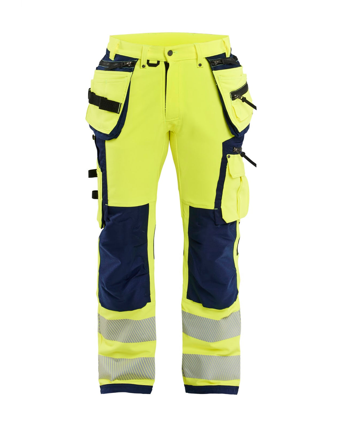 1997 High Vis werkbroek 4-weg stretch met gereedschapszakken - High Vis Geel/Marineblauw