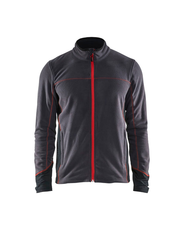 4995 Microfleecevest - Donkergrijs/Rood