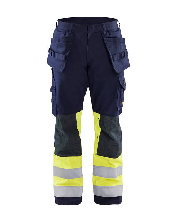 1479 Multinorm werkbroek met gereedschapzakken - Marine/High Vis Geel