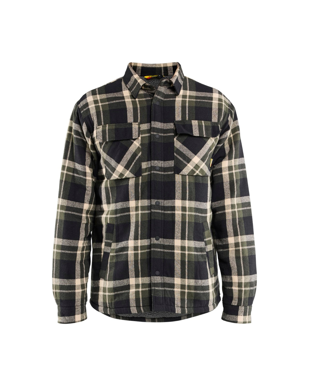 4704 Overhemd flanel gevoerd - Donker herfstgroen/Zwart