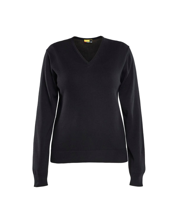 3591 Dames gebreide pullover katoen - Zwart