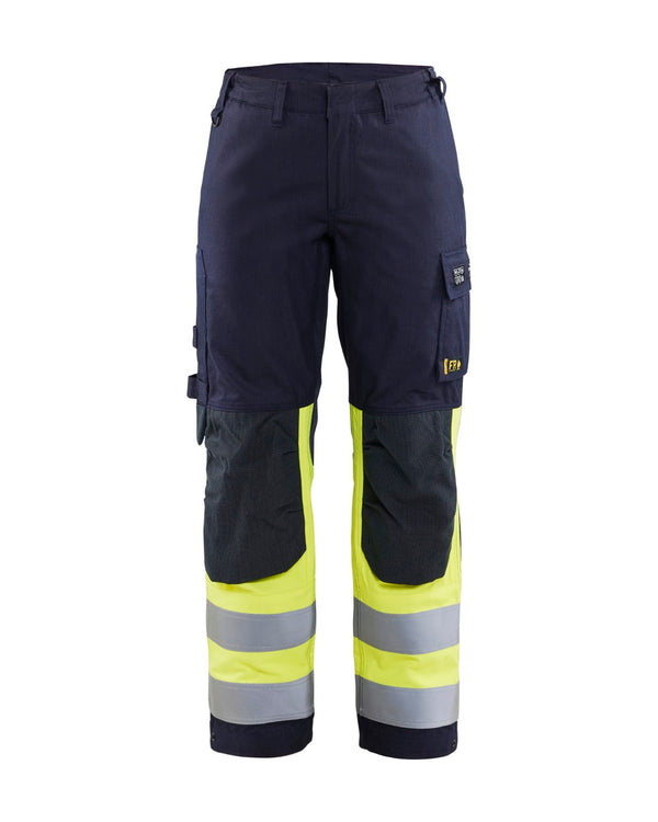 7188 Dames Multinorm werkbroek Inherent - Marine/High Vis Geel