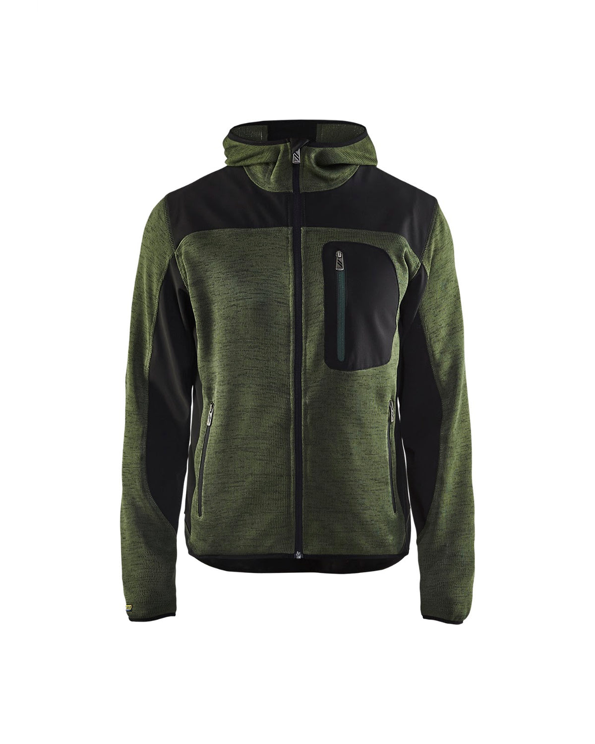 4930 Gebreid vest met softshell - Army groen/Zwart