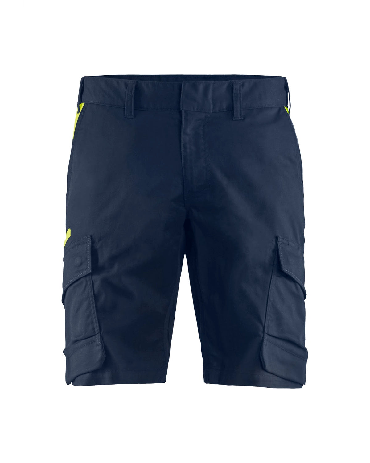 1446 Industrie short stretch - Donker marineblauw/High Vis Geel