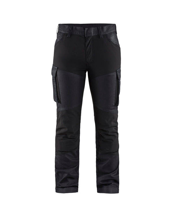 7147 Dames service werkbroek denim stretch - Marineblauw/Zwart