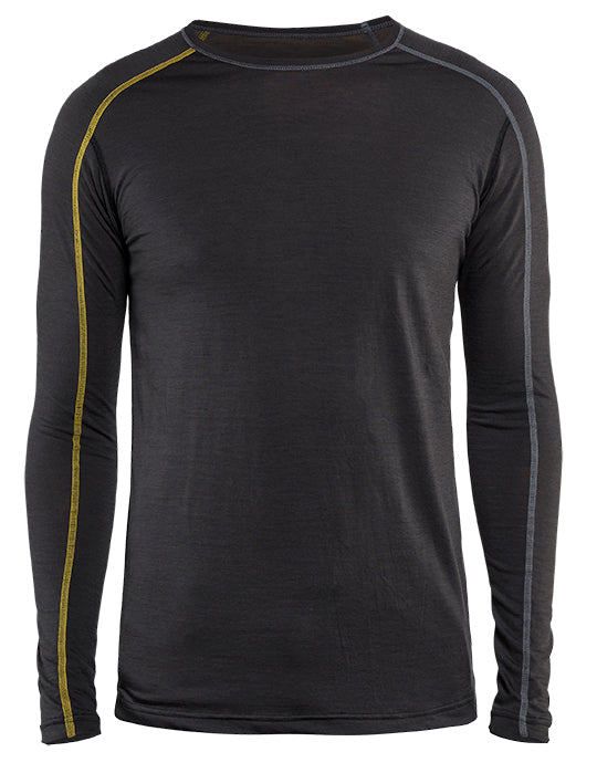 4799 Onderhemd merinowol XLIGHT - Donkergrijs/Geel