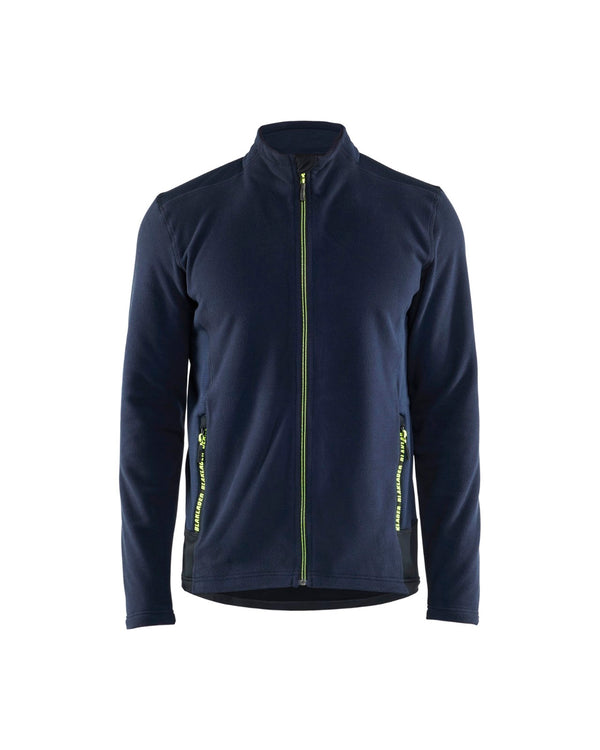 4765 Microfleecevest - Donker marineblauw/High Vis Geel