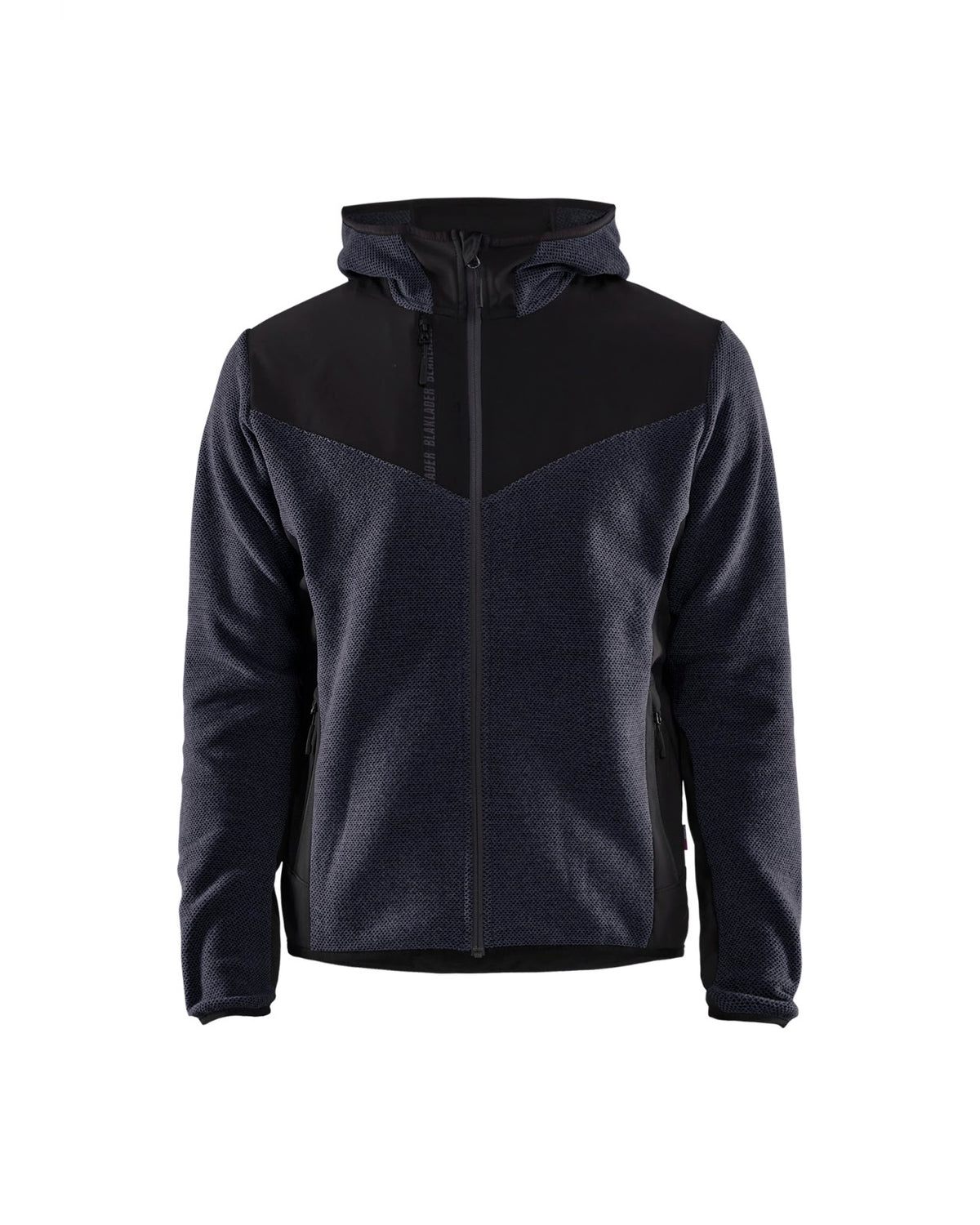 5940 Gebreid jack met softshell - Donker marineblauw/Zwart