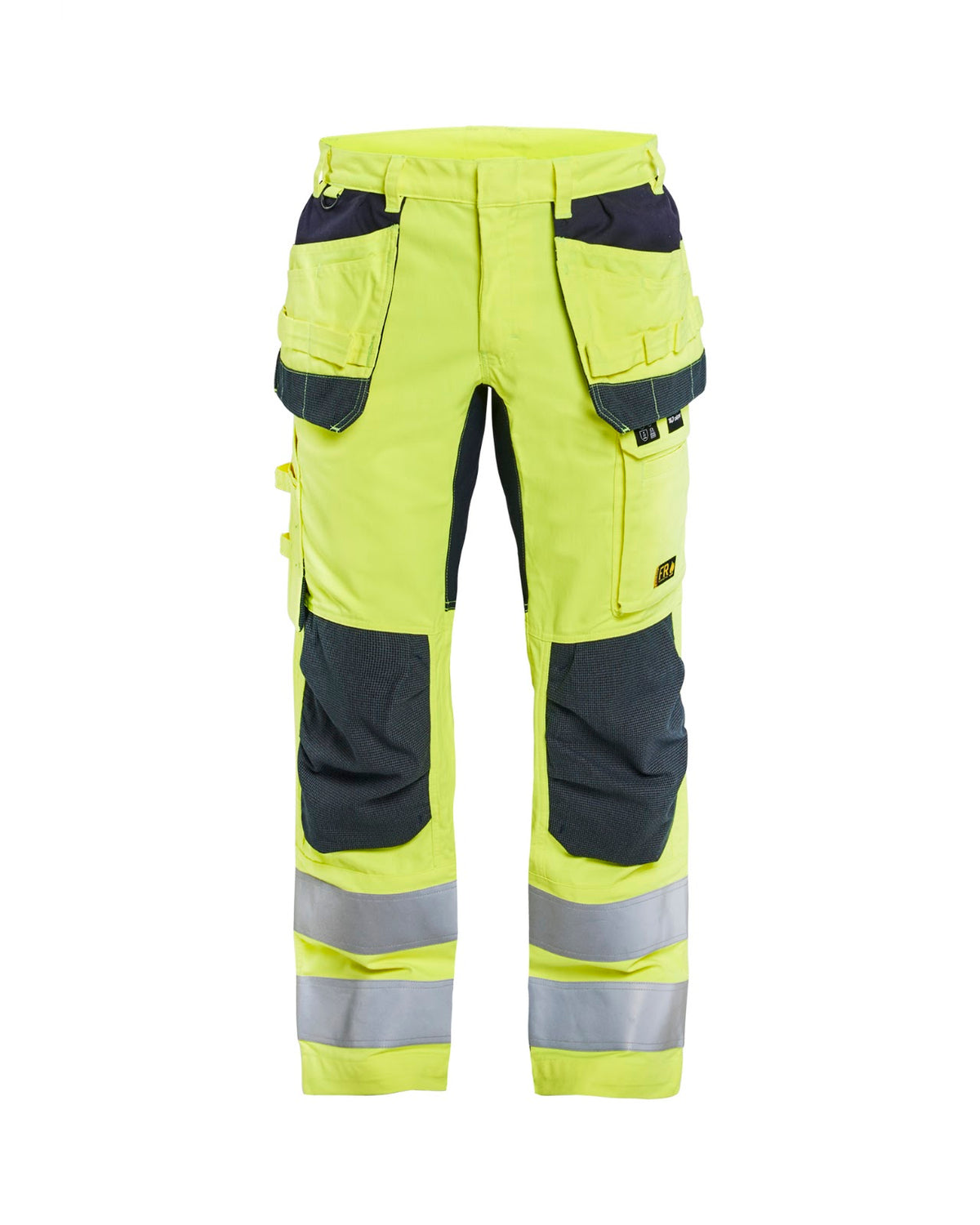 1587 Multinorm werkbroek met stretch en gereedschapszakken inherent - High Vis Geel/Marineblauw