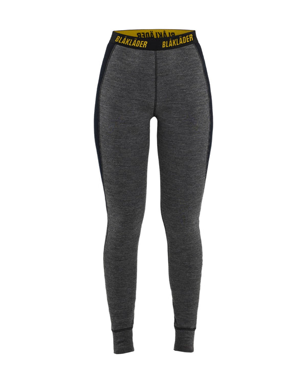 7201 Dames Lange onderbroek merinowol WARM - Medium grijs/Geel