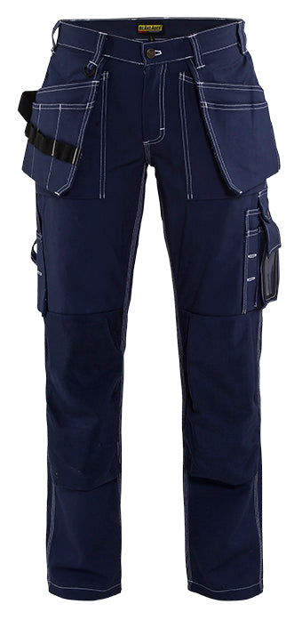 1545 Dames werkbroek met gereedschapszakken katoen - Marineblauw