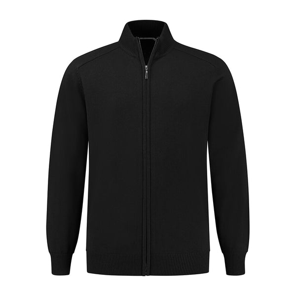 Santino Zip Cardigan Plano - Black
