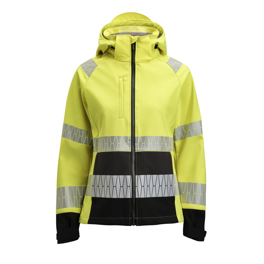 Jobman 1377 Hi-vis softshell jacket women - Geel/zwart