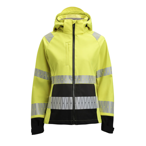 Jobman 1377 Hi-vis softshell jacket women - Geel/zwart