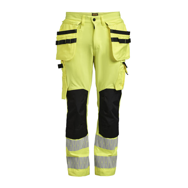 Jobman 2291 Hi-vis trousers hp stretch - Geel/zwart